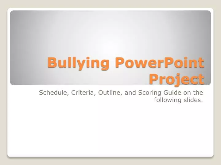 bullying powerpoint project