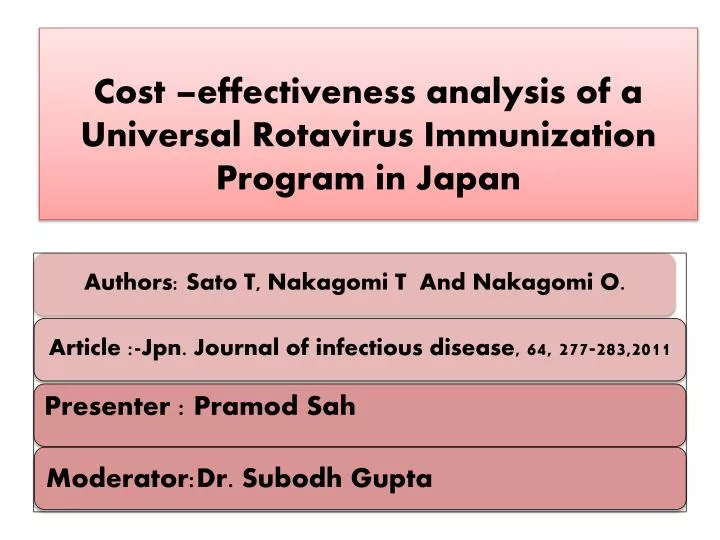 cost effectiveness analysis of a universal rotavirus immunization program in japan