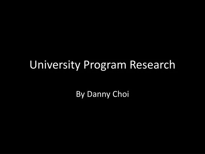 university program research