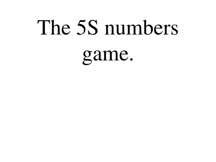 the 5s numbers game