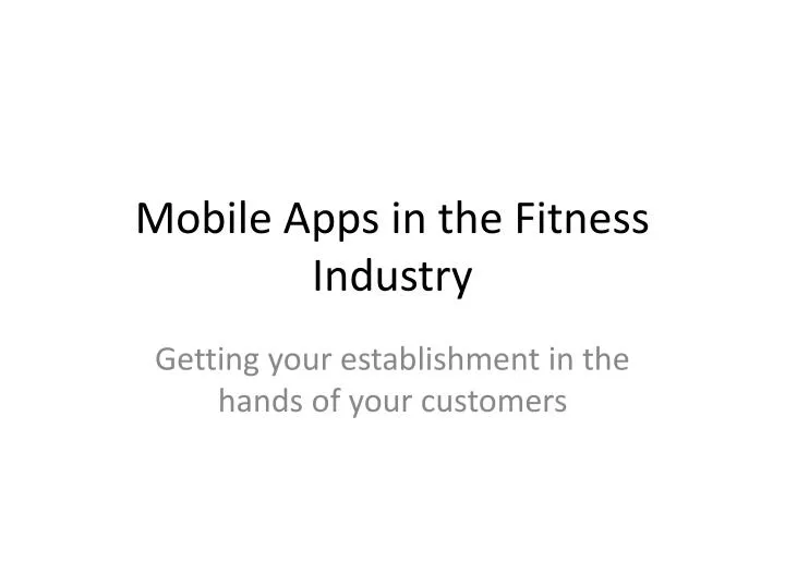 mobile apps in the fitness industry