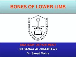 BONES OF LOWER LIMB