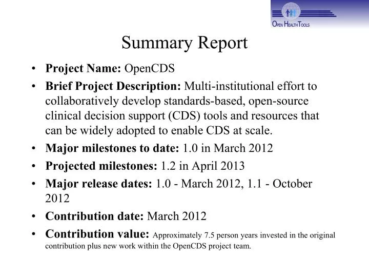 summary report