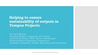 Helping to ensure sustainability of outputs in Tempus Projects