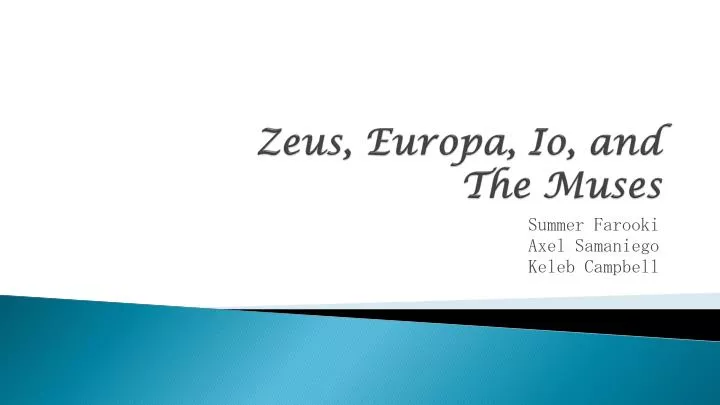 zeus europa io and the muses