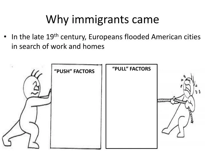 why immigrants came