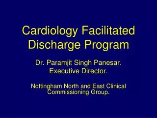 Cardiology Facilitated Discharge Program