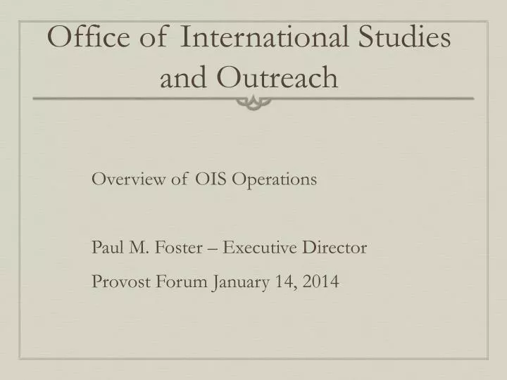 office of international studies and outreach