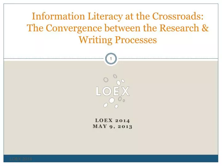 information literacy at the crossroads the convergence between the research writing processes