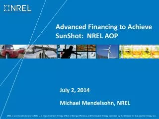 Advanced Financing to Achieve SunShot : NREL AOP