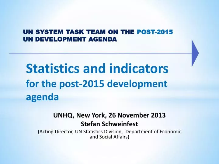 un system task team on the post 2015 un development agenda