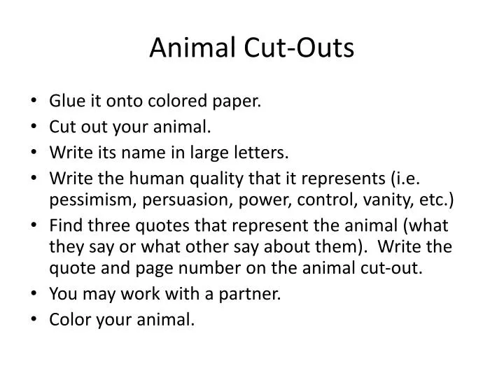 animal cut outs