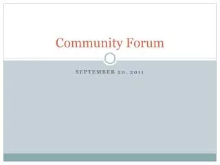 Community Forum