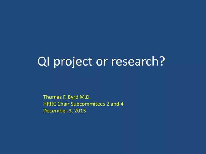 qi project or research