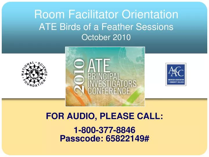 room facilitator orientation ate birds of a feather sessions october 2010