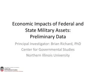 Economic Impacts of Federal and State Military Assets: Preliminary Data