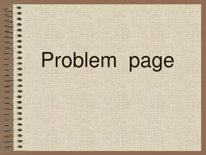 problem page
