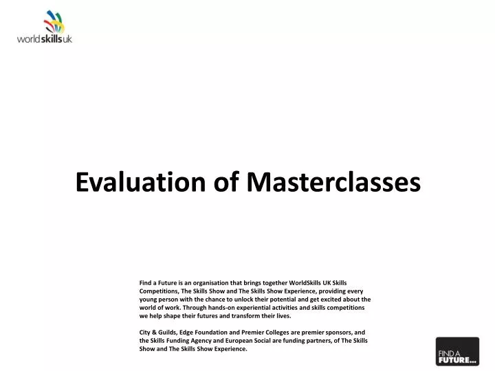 evaluation of masterclasses