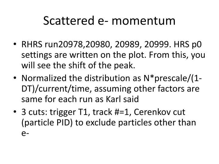 scattered e momentum