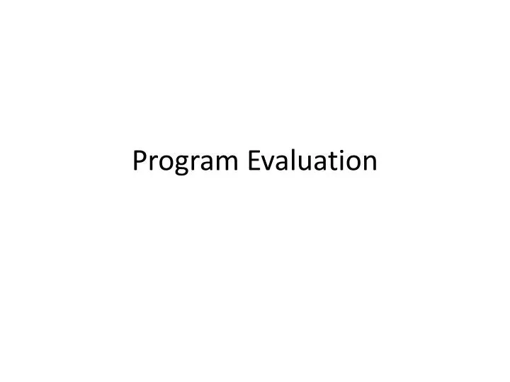 program evaluation