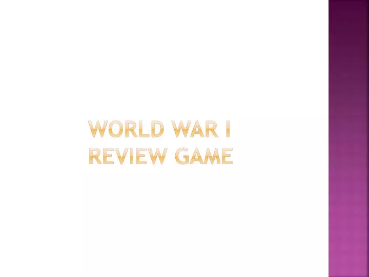 world war i review game