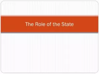 the role of the state