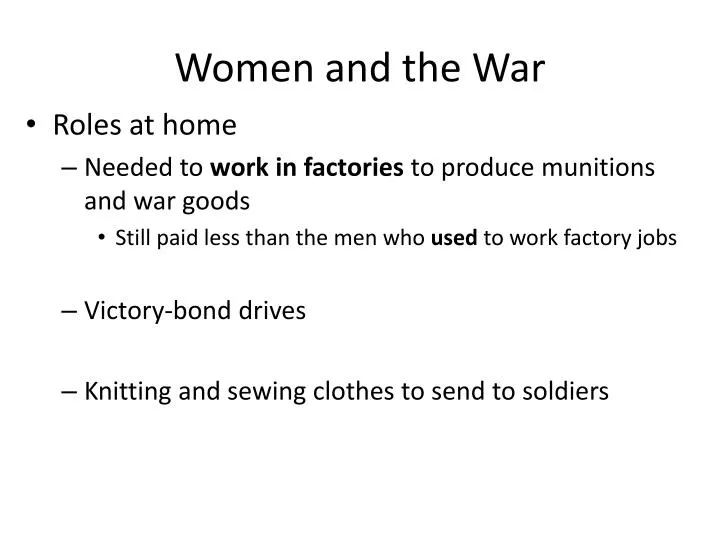 women and the war
