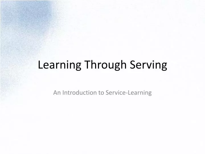 learning through serving