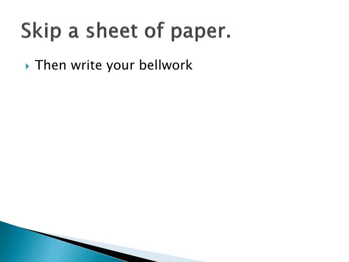 skip a sheet of paper