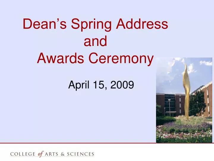 dean s spring address and awards ceremony