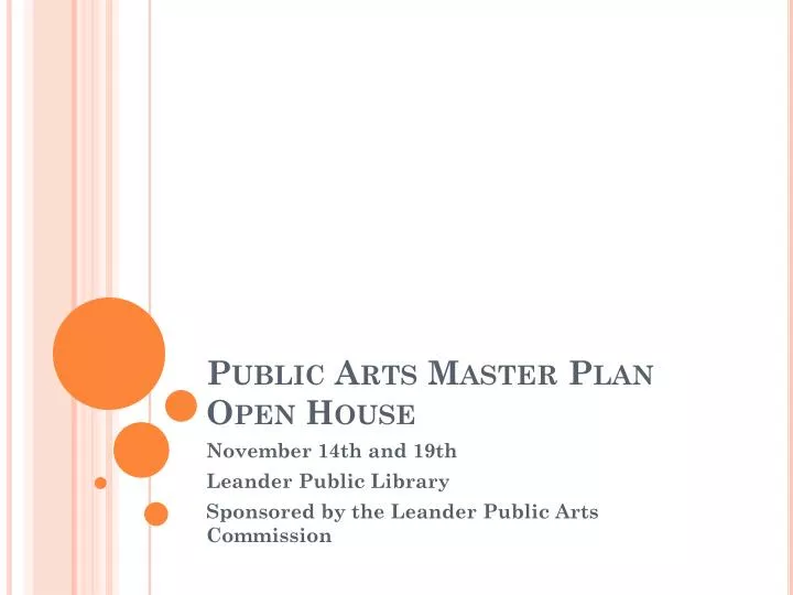public arts master plan open house