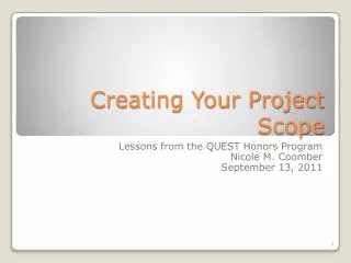 Creating Your Project Scope