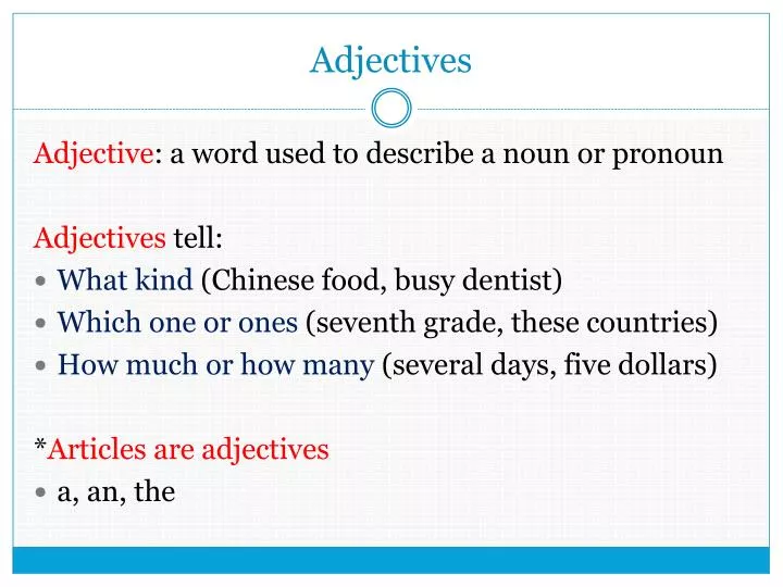 adjectives