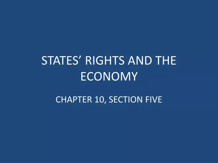 states rights and the economy