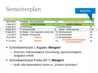 Semesterplan