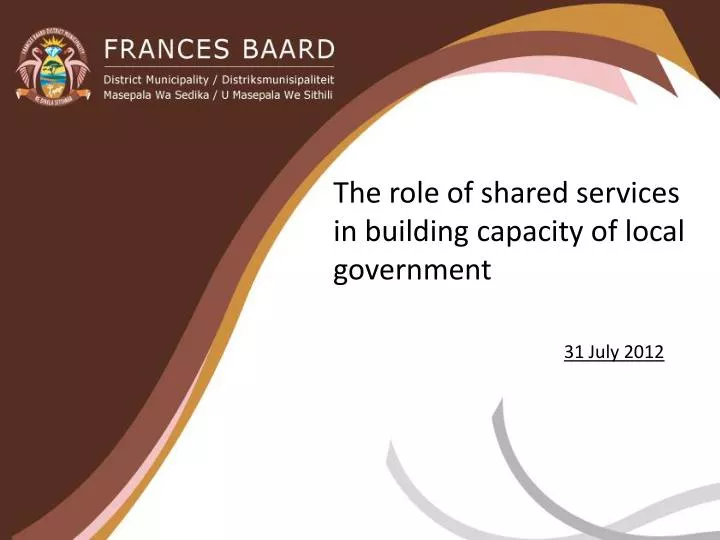 the role of shared services in building capacity of local government
