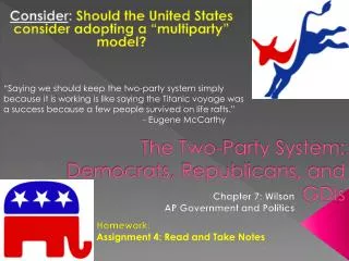 The Two-Party System: Democrats, Republicans, and GDIs
