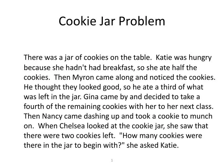 cookie jar problem