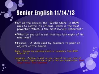 Senior English 11/14/13