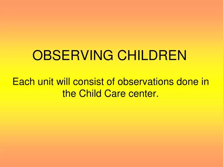 observing children