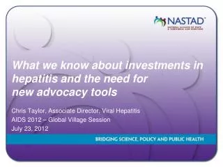 What we know about investments in hepatitis and the need for new advocacy tools