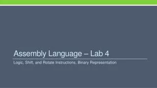Assembly Language – Lab 4