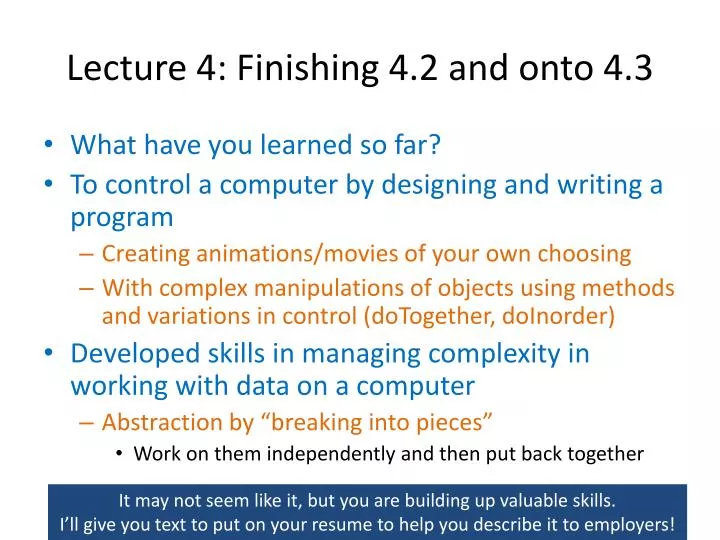 lecture 4 finishing 4 2 and onto 4 3