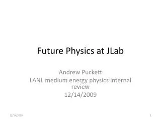 Future Physics at JLab