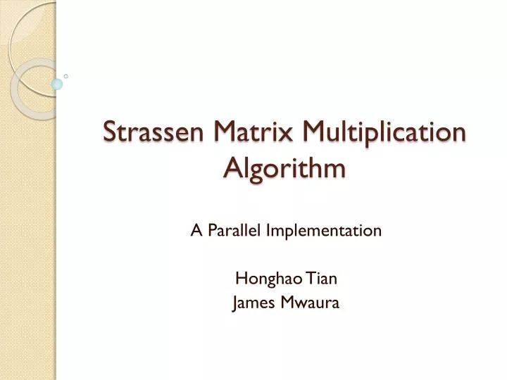 strassen matrix multiplication algorithm