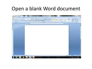 Open a blank Word document