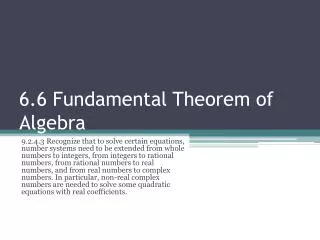 6.6 Fundamental Theorem of Algebra