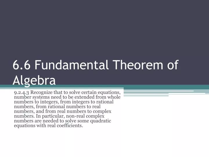 6 6 fundamental theorem of algebra