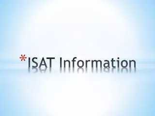 isat information