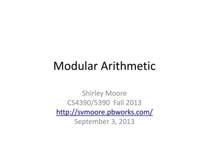 modular arithmetic